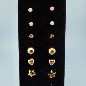 4/$15 Stud Earrings Set – Hearts, Stars & More